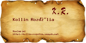 Kollin Rozália névjegykártya